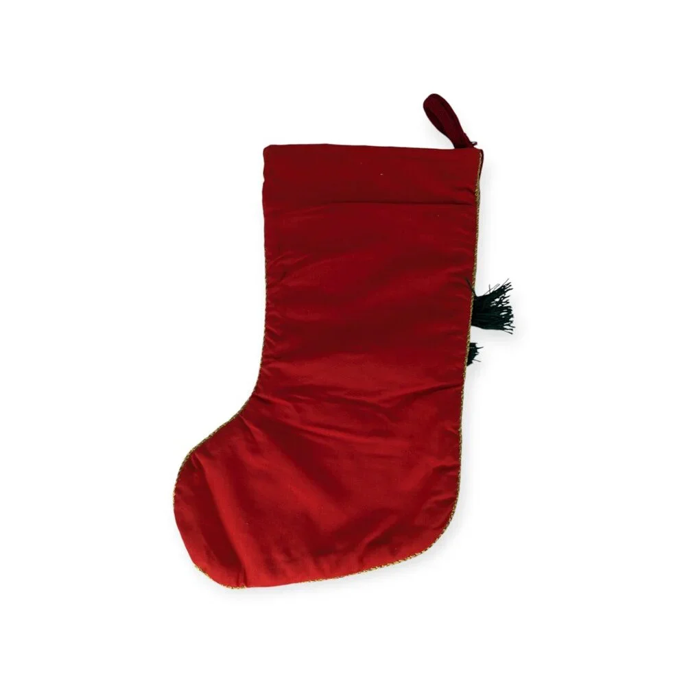 Santa & Snowman Merry Christmas Blue & Red Christmas Stocking